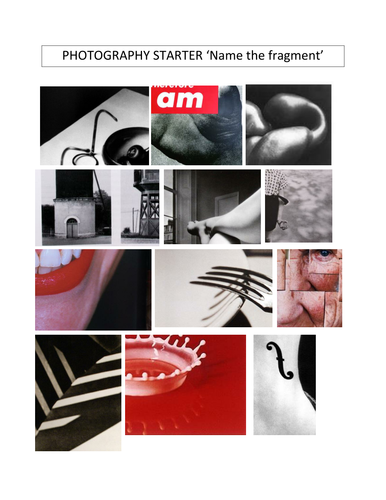 Photography lesson starter