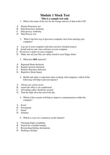 Understanding Computing Mock tests