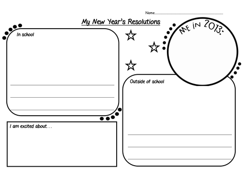 New Year's Resolution worksheet