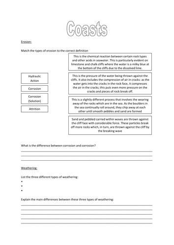 Coastal Revision Sheet