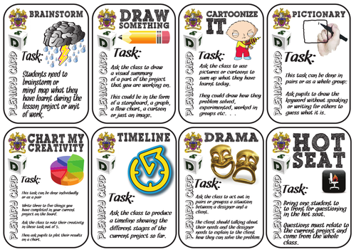 30 Colourful Plenary Cards for Pupil Led Lessons