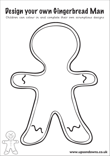 Gingerbread Man Colouring Poster