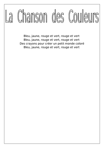 Un Chanson de Couleurs