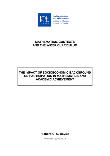 Socioeconomic Background & Mathematics