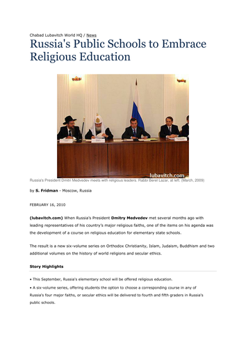 Articles about Religious Education Dec 12 -  2013