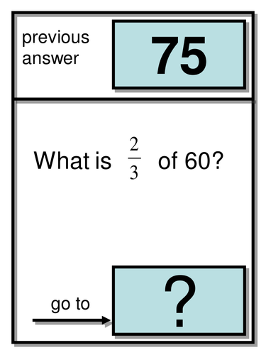 Fraction of an Amount - Treasure Hunt