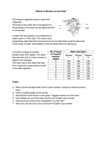 Effects of Nicotine and Graph Interpretation