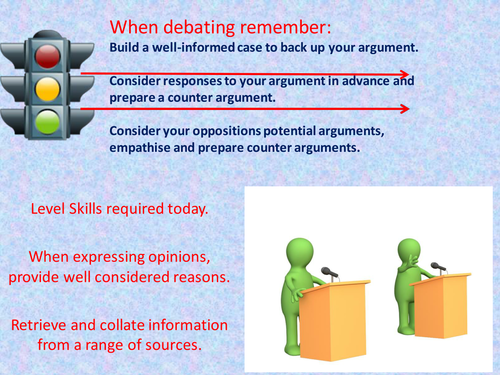 Debate Aide Memoire Success Criteria Teaching Resources