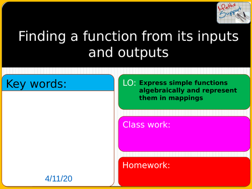 Finding a function from inputs and outputs | Teaching Resources