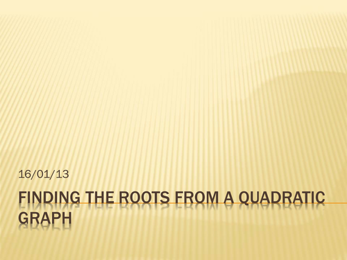 Finding the roots from a quadratic graph