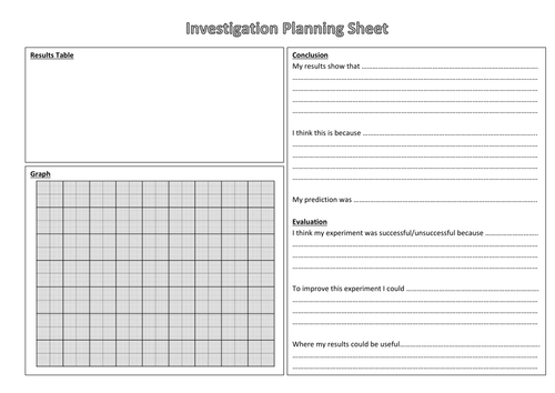 Investigation Planning Sheet