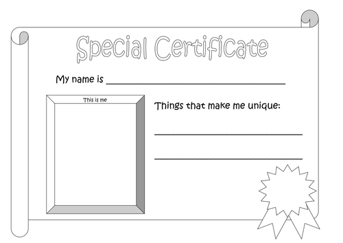 I Am Special Certificate