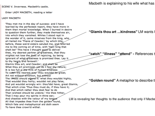 Macbeth Annotated Powerpoint For Act 1 Scene 5 By Fluffykat_9 Teaching Resources
