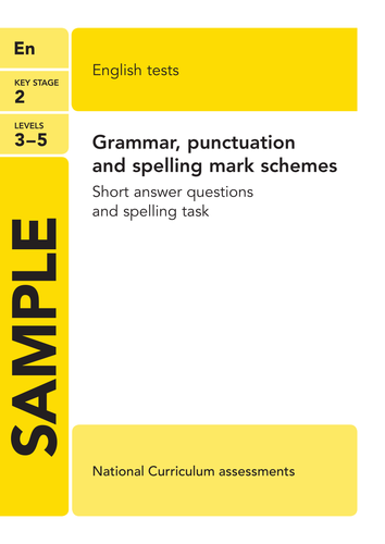 Grammar Punctuation And Spelling Sample Assessment Teaching Resources