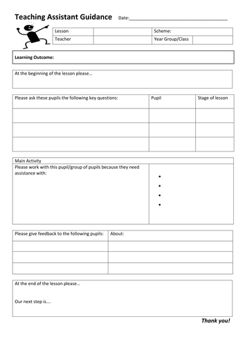 Teaching Assistant Guidance Form