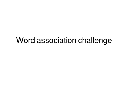 Word Association starter