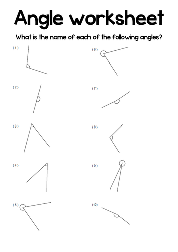 Angle Names Worksheet | Teaching Resources