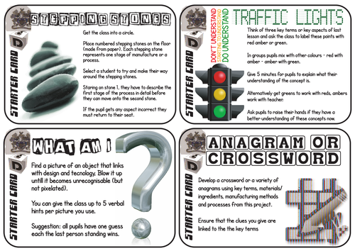 30 Colourful Starter Cards for Pupil Lead Lessons