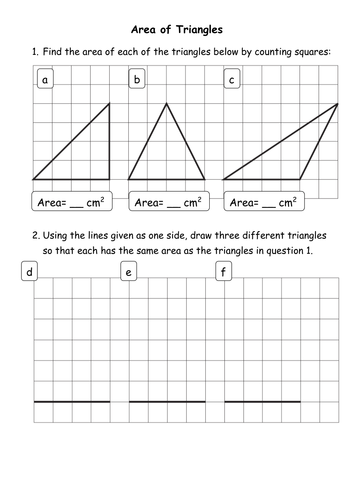 Area of a triangle | Teaching Resources