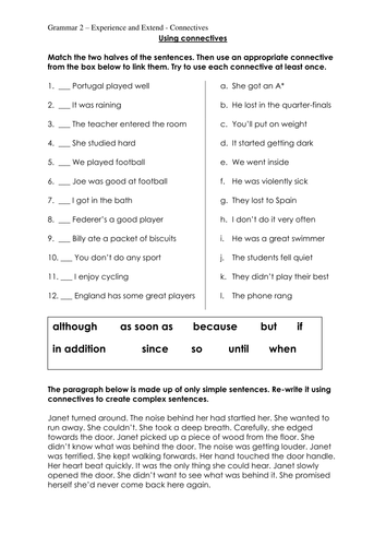 on grade punctuation 1 worksheet for free Teaching Yr5/6 matthewgreg by  Connectives Resources