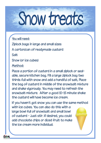 Snowy Day Ice Cream Activity | Teaching Resources