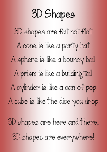 3D shapes poem