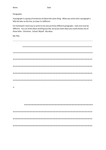Paragraphs. | Teaching Resources