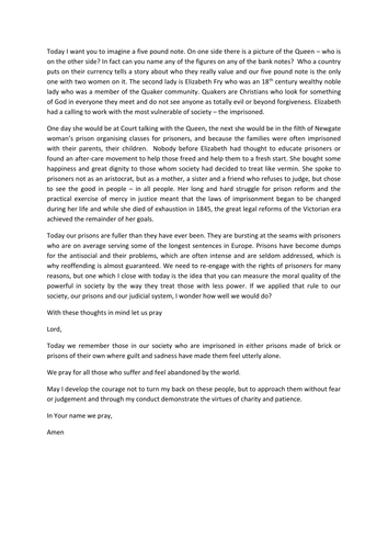 Elizabeth Fry Assembly