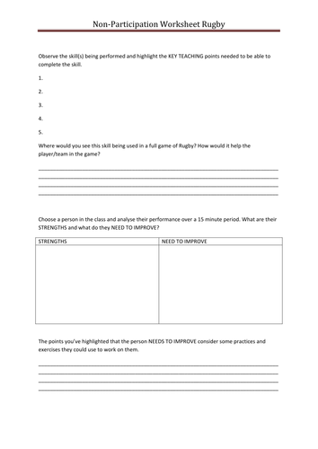 Non-Doer Worksheets