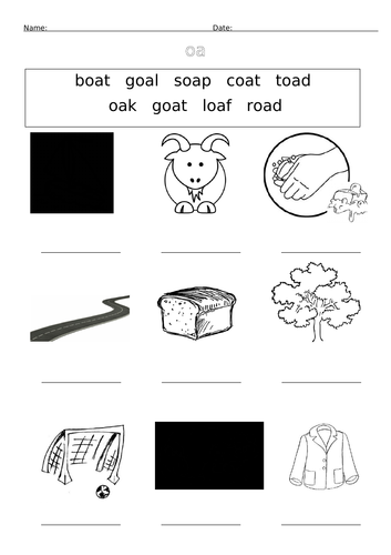 oa and ow oa digraph worksheets by barang teaching resources tes