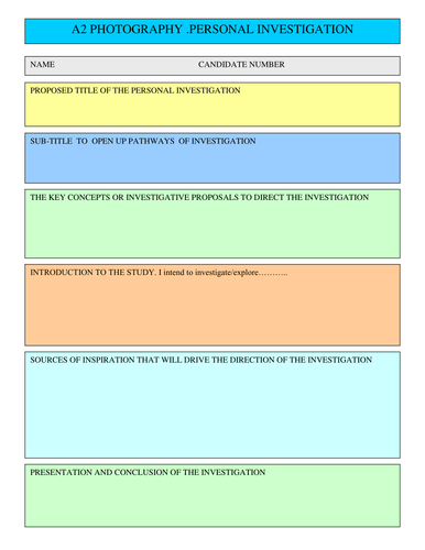 A2 Personal Investigation Proposal Form