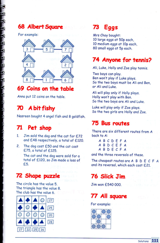 Answers To Games , Puzzles Year 5 And 6 | Teaching Resources