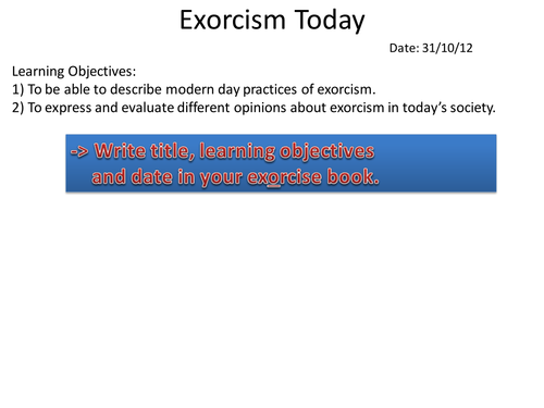 Exocism Today: fun lesson relating to Jesus' mir..