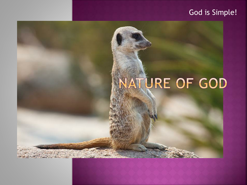 Nature of God - Core terms and Simplicity