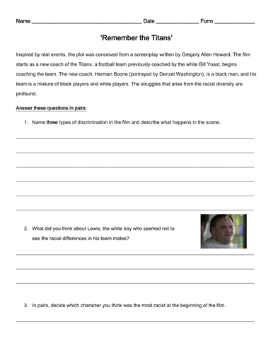 Printables Remember The Titans Worksheet remember the titans by fionarigney teaching resources tes