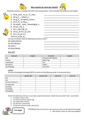 Was machst du nach der Schule?