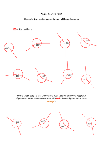 Angles round a point Worksheet by floppityboppit - Teaching Resources - Tes