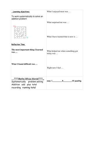 using and applying addition SBoard  'MAZE 100' KS2