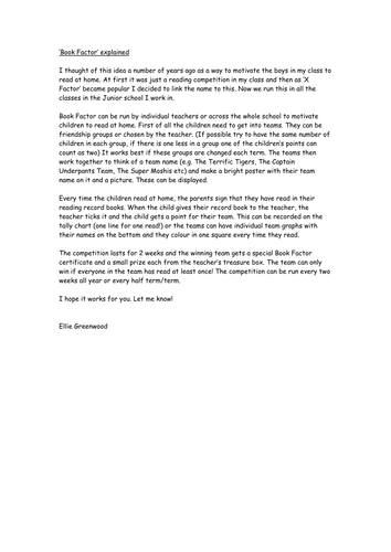'Book Factor' Reading Competition MOTIVATIONAL!