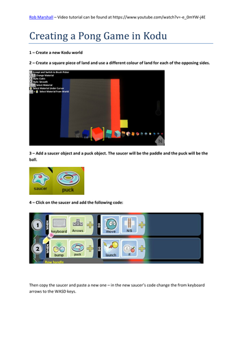 Kodu - How to create a Pong game - Tutorial