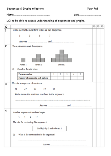 sequences and graphs milestone for low ability