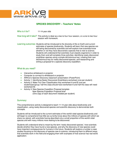 Species Discovery - Keys & Classification (11-14)