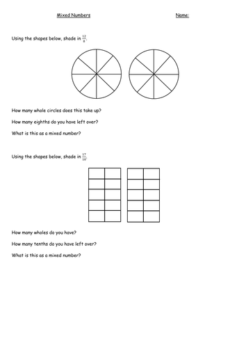 Changing from Improper Fractions