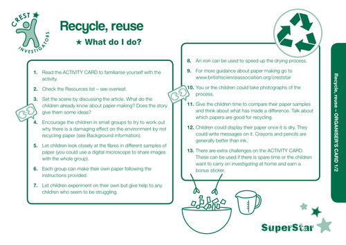 Recycle Reuse SuperStar activity