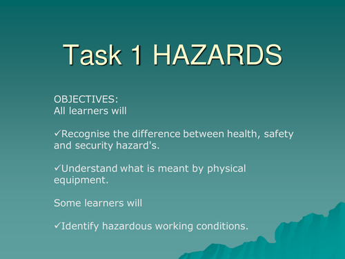BTEC Level 3 unit 3 Health and safety