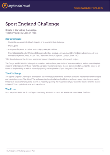 The MyKindaCrowd Sports England Challenge