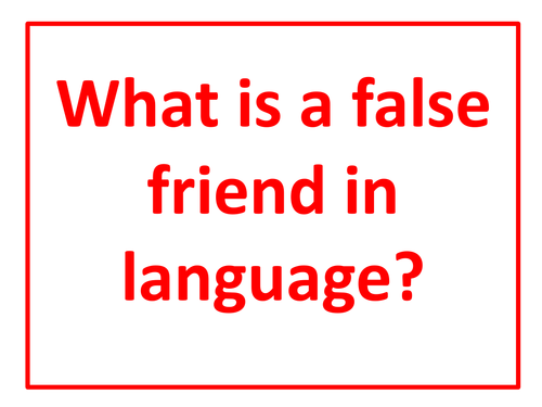 Wall display: 'false friends' in Spanish