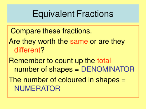 Equivalent Fractions