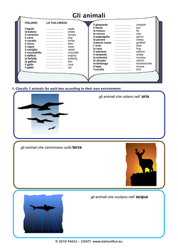 Natura  e Ambiente: vocab builder