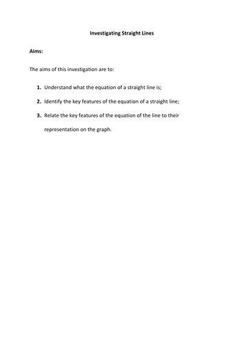 Investigating Straight Lines: y=mx+c